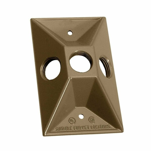 Teddico Bwf BWF Lampholder Cover, 4-1/2 in L, 2-7/8 in W, Rectangular, Metal, Bronze 813AB-1